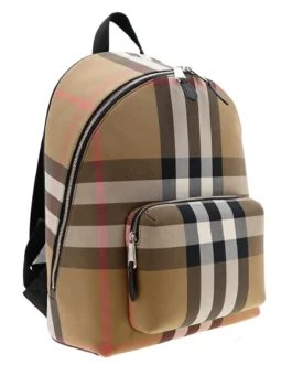 Jeff Check Backpack Brown